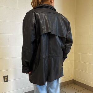 GUC Vintage Unisex oversized Baggy Leather Jacket